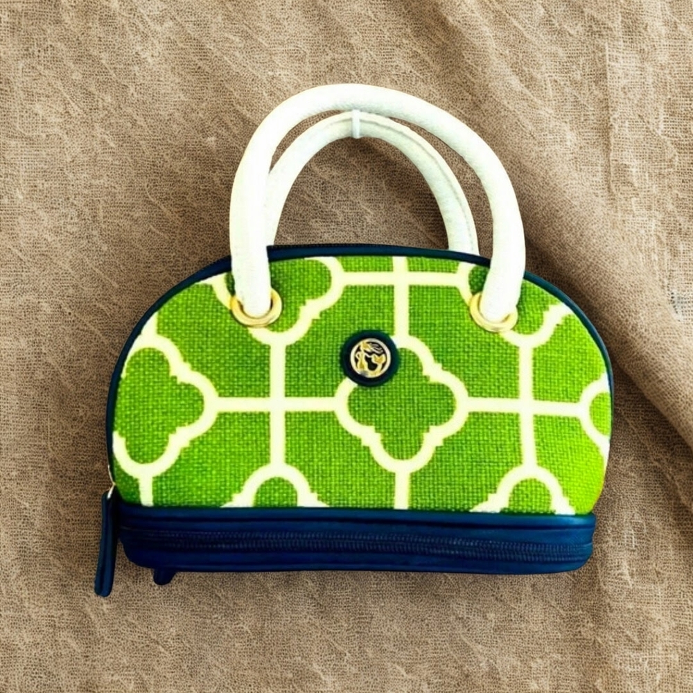 Spartina 449 Green and Cream Cosmetic Bag